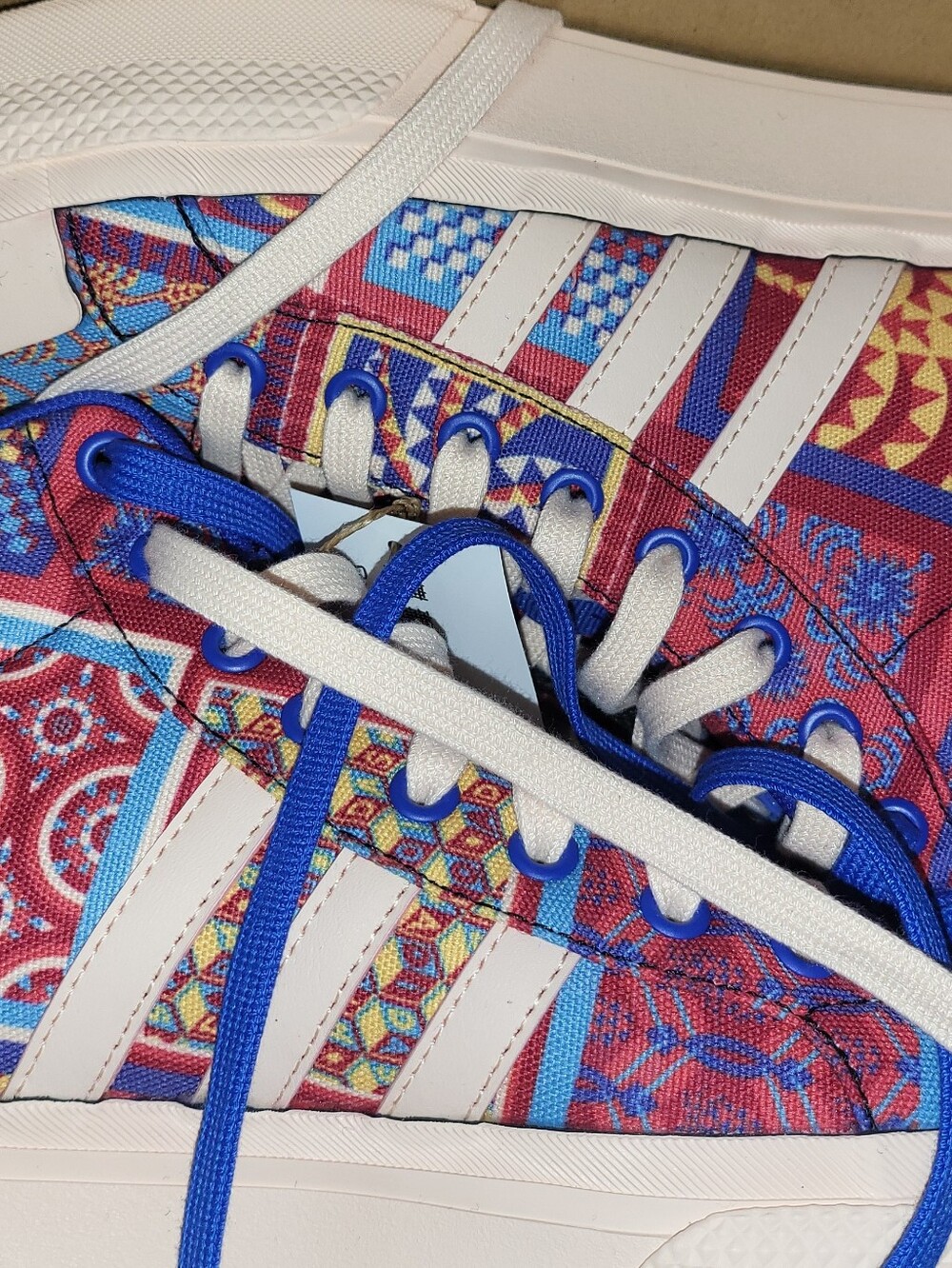 adidas Blue Athletic Sneaker with Cream Accents